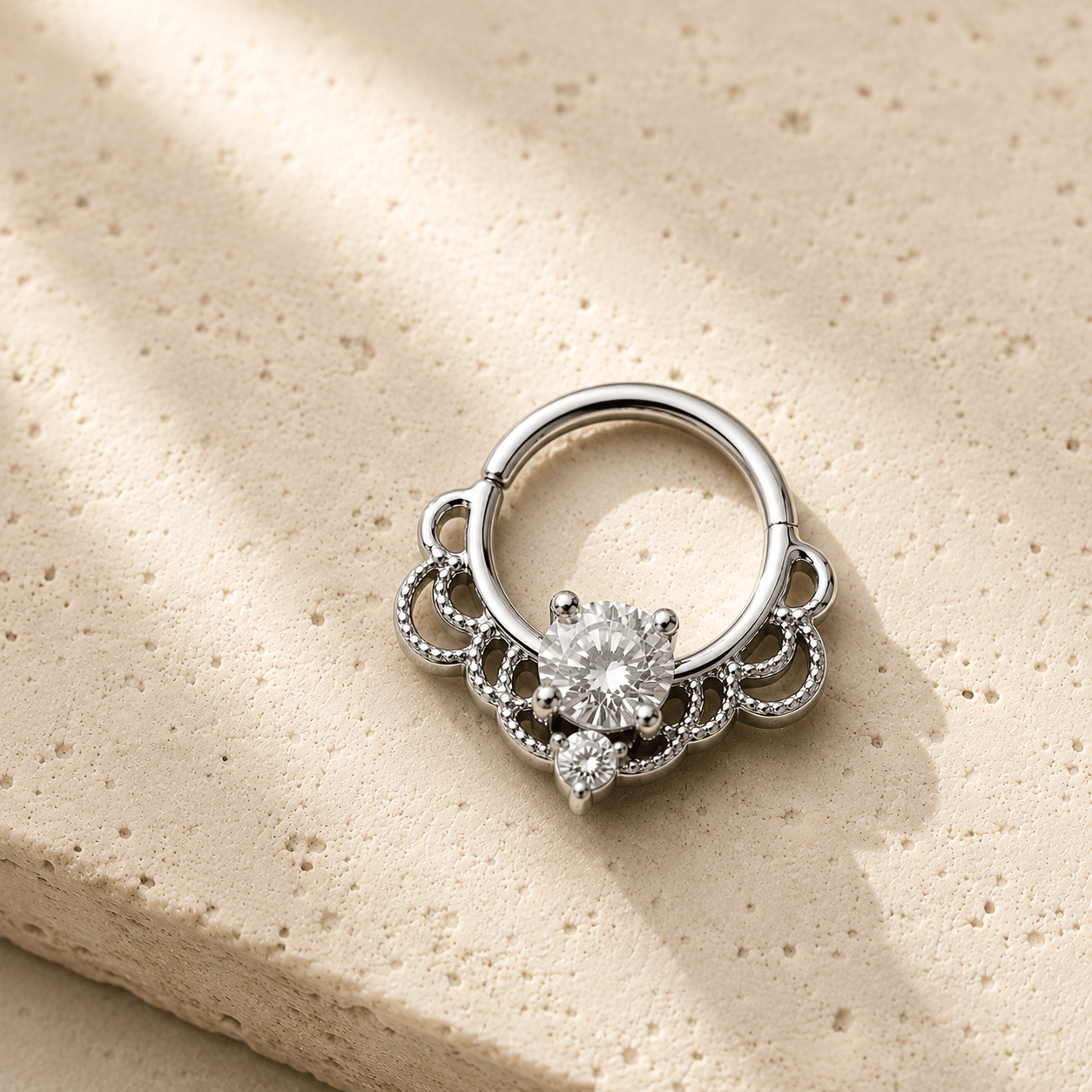 Stainless Steel Made for Royalty Ornate Seamless Ring