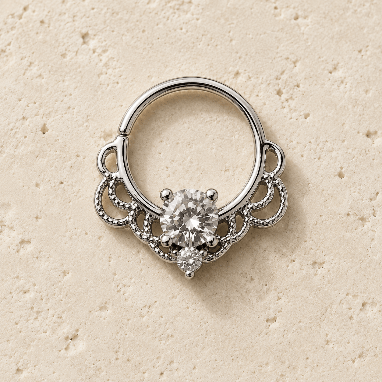 Stainless Steel Made for Royalty Ornate Seamless Ring