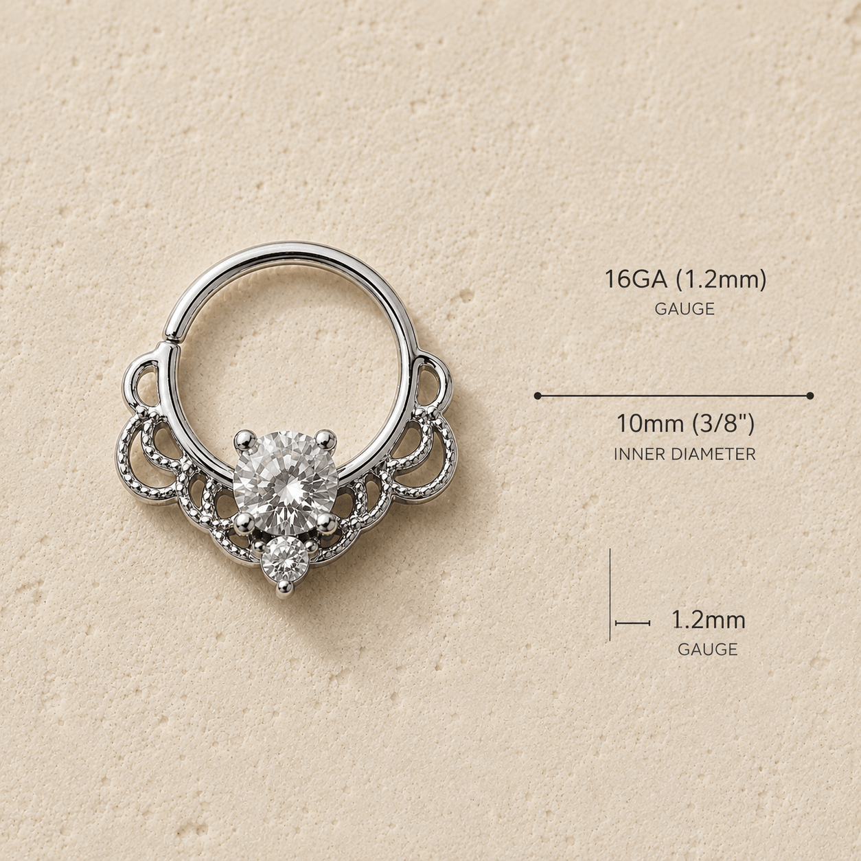 Stainless Steel Made for Royalty Ornate Seamless Ring