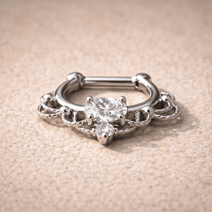 Stainless Steel Made For Royalty Ornate Septum Clicker - Skin Metals
