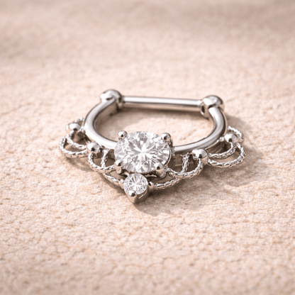 Stainless Steel Made For Royalty Ornate Septum Clicker - Skin Metals