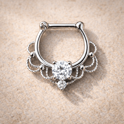 Stainless Steel Made For Royalty Ornate Septum Clicker - Skin Metals