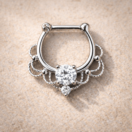 Stainless Steel Made For Royalty Ornate Septum Clicker - Skin Metals