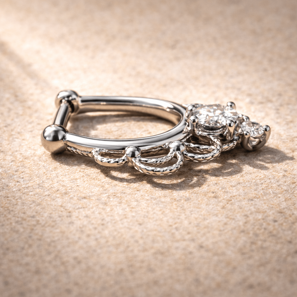 Stainless Steel Made For Royalty Ornate Septum Clicker - Skin Metals