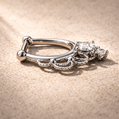 Stainless Steel Made For Royalty Ornate Septum Clicker - Skin Metals