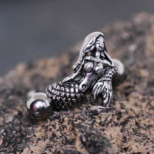 Stainless Steel Mermaid Cartilage Cuff Earring Cuff Earring Impulse Piercings