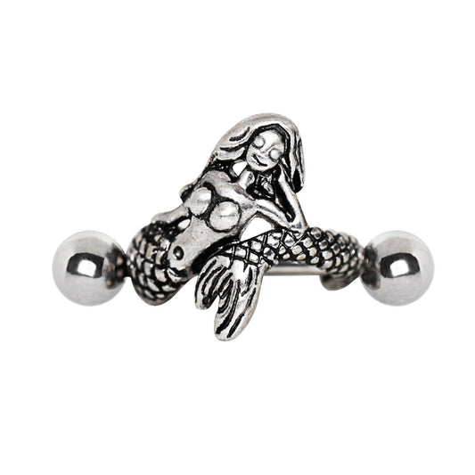 Stainless Steel Mermaid Cartilage Cuff Earring Cuff Earring Impulse Piercings 16 gaugeLength: 1/2"