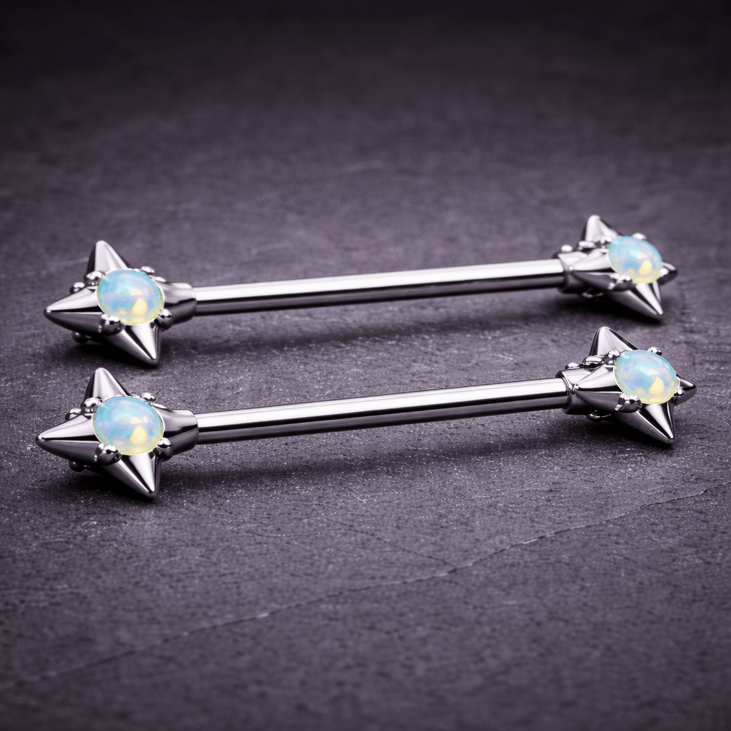 Stainless Steel Moonlight Stone North Star Nipple Bar Nipple Barbell Skin Metals