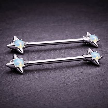 Stainless Steel Moonlight Stone North Star Nipple Bar Nipple Barbell Skin Metals