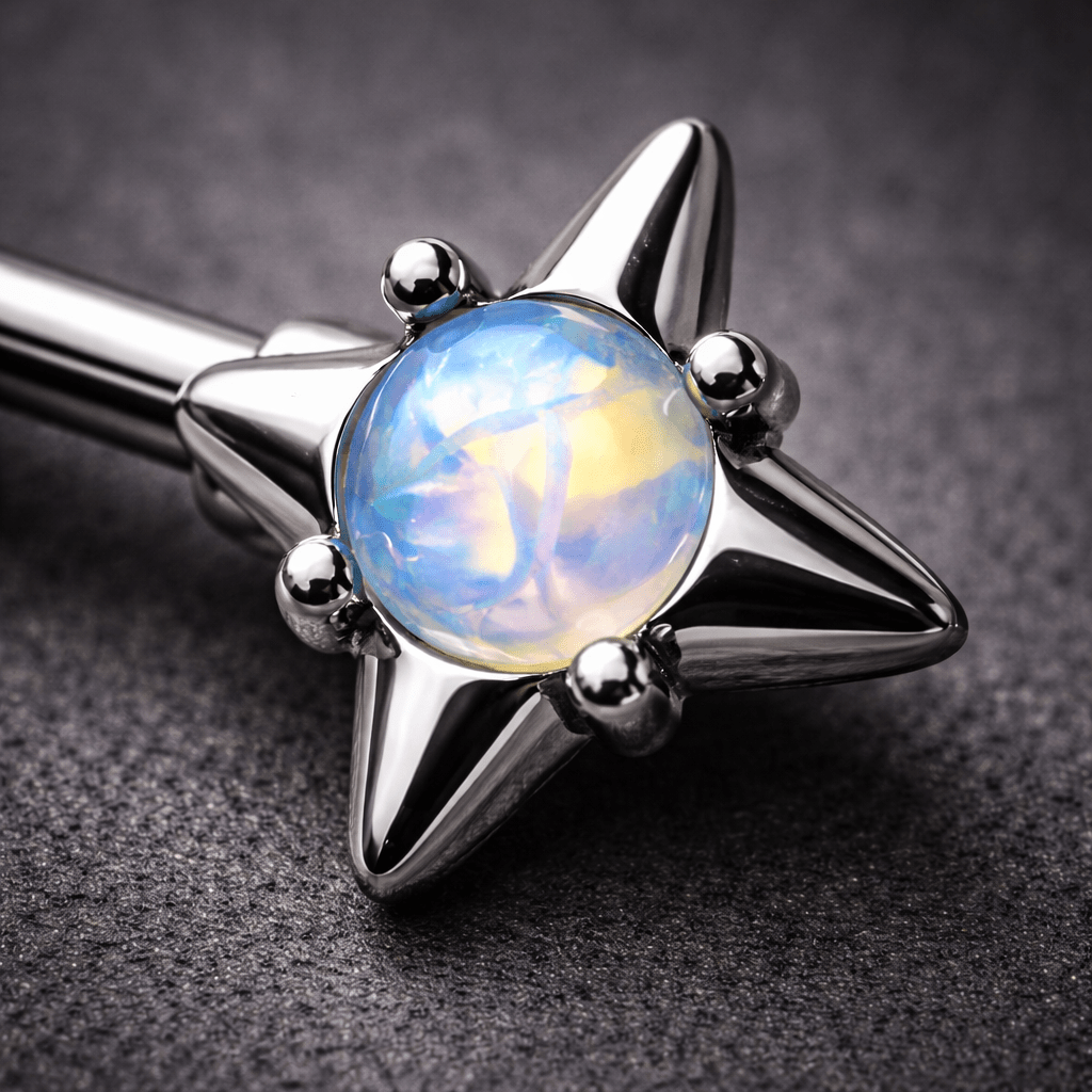 Stainless Steel Moonlight Stone North Star Nipple Bar Nipple Barbell Skin Metals
