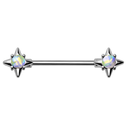 Stainless Steel Moonlight Stone North Star Nipple Bar Nipple Barbell Skin Metals