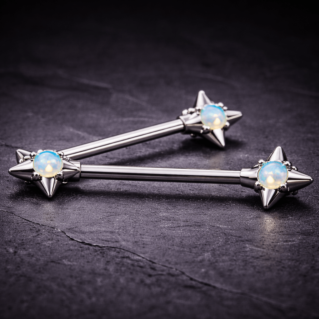 Stainless Steel Moonlight Stone North Star Nipple Bar Nipple Barbell Skin Metals
