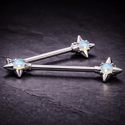 Stainless Steel Moonlight Stone North Star Nipple Bar Nipple Barbell Skin Metals