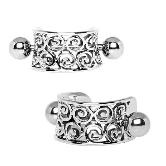 Stainless Steel Multi-Spirals Cartilage Cuff Earring Cuff Earring Impulse Piercings 16 gaugeLength 1/2"