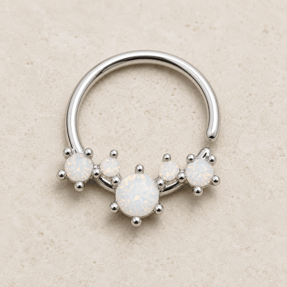 Stainless Steel Multi-Synthetic Opal Seamless Ring / Septum Ring