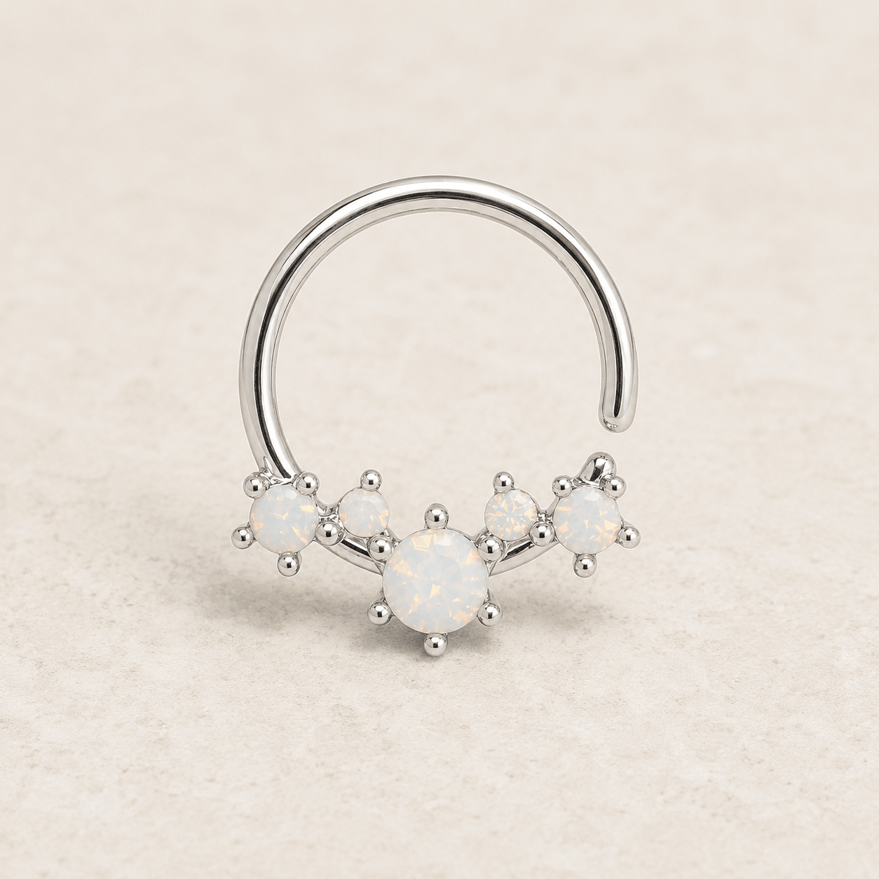 Stainless Steel Multi-Synthetic Opal Seamless Ring / Septum Ring