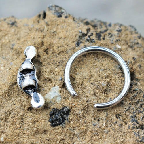 Stainless Steel Ornate Design Snap-in Captive Bead Ring / Septum Ring Septum Ring Impulse Piercings