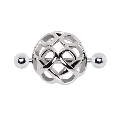Stainless Steel Ornate Dome Shape Nipple Shield - Skin Metals