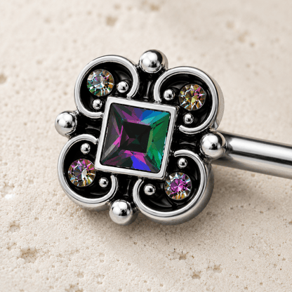 Stainless Steel Ornate Vitrail Medium Nipple Bar