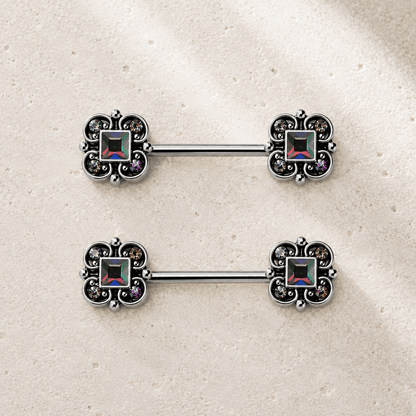 Stainless Steel Ornate Vitrail Medium Nipple Bar