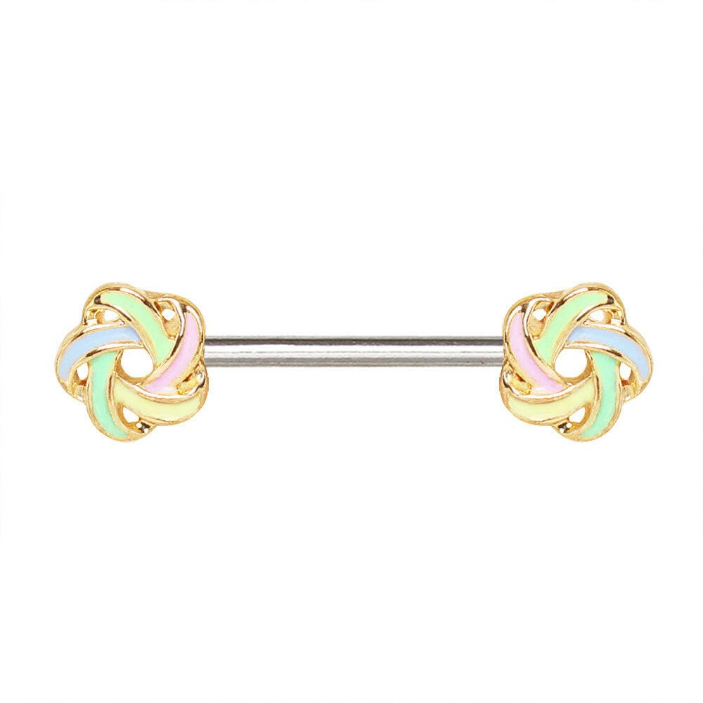 Stainless Steel Pastel Flower Pinwheel Nipple Bar Nipple Ring Impulse Piercings