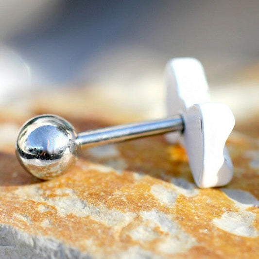 Stainless Steel Polka Dots Bow Tie Cartilage Earring