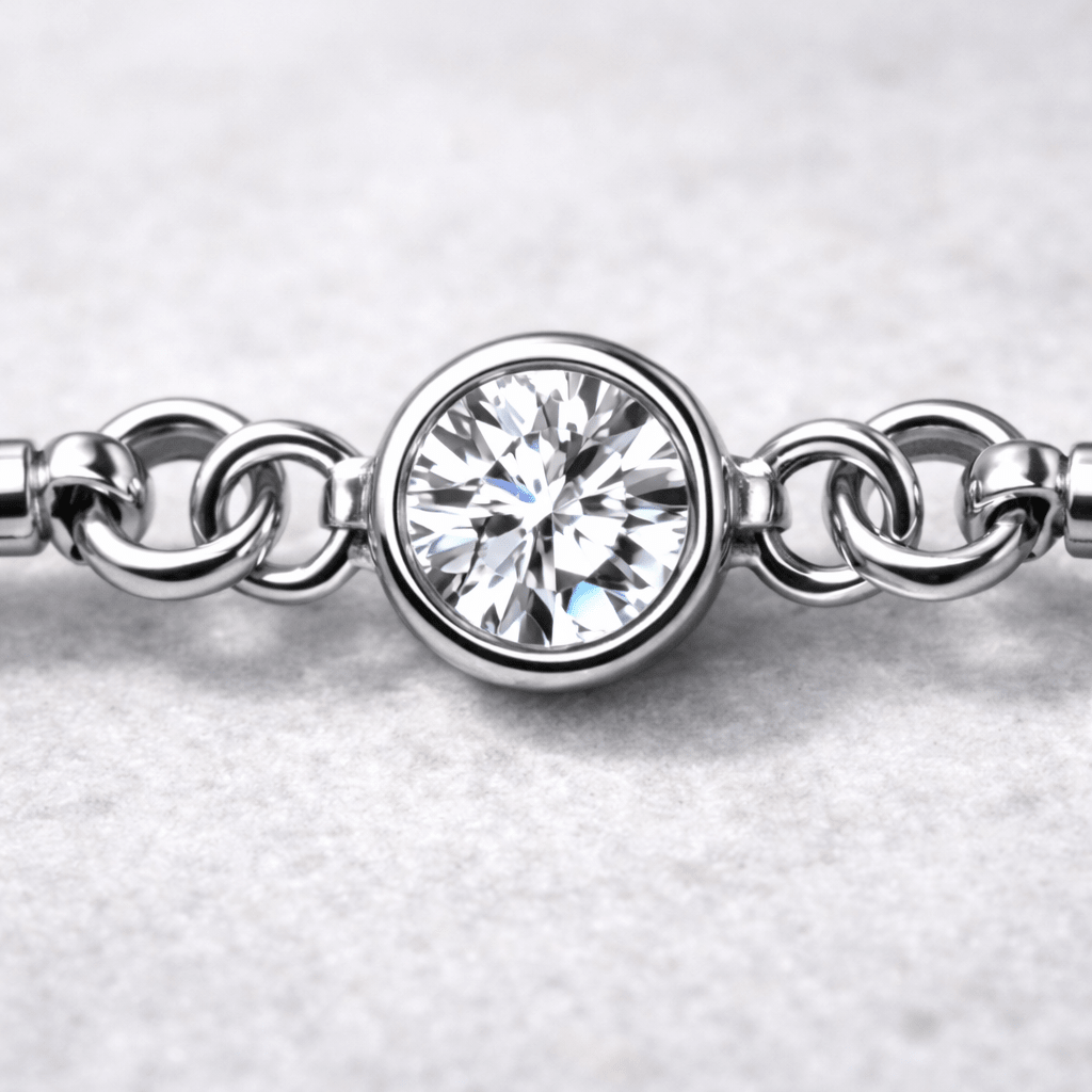 Stainless Steel Press Fit CZ Chain Industrial Barbell - Skin Metals