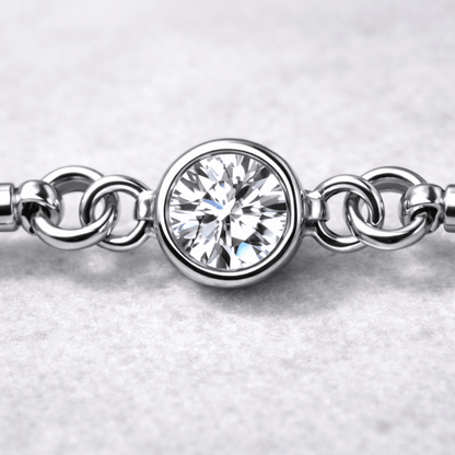 Stainless Steel Press Fit CZ Chain Industrial Barbell - Skin Metals