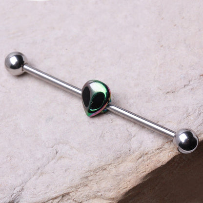 Stainless Steel Rainbow Alien Industrial Barbell