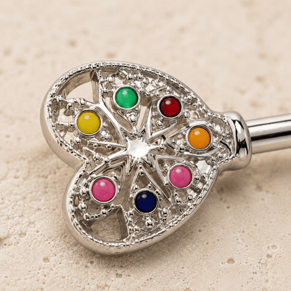 Stainless Steel Rainbow Key Nipple Bar