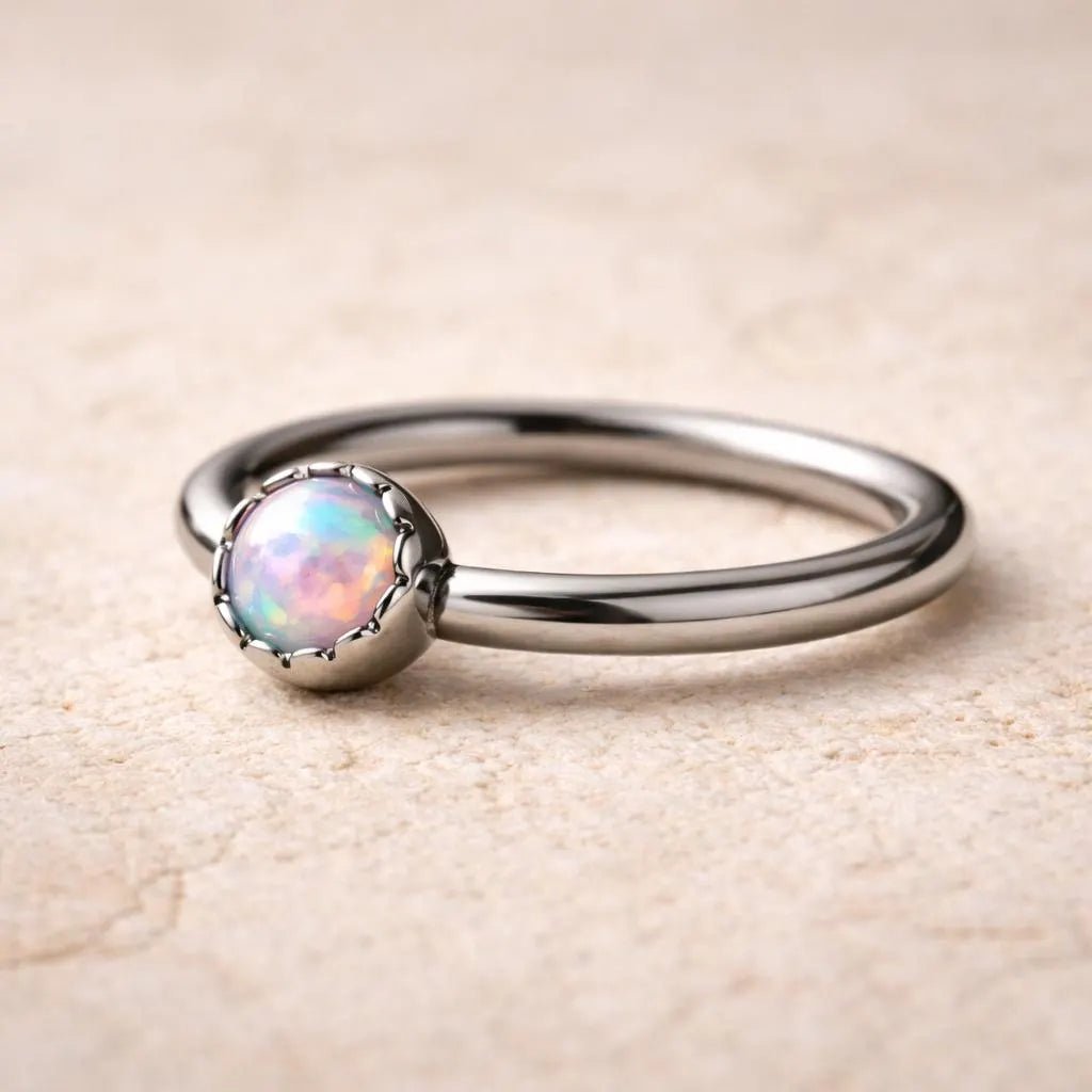 Stainless Steel Rainbow Rhinestone Captive Bead Ring Nipple Jewelry Nipple Rings Impulse Piercings