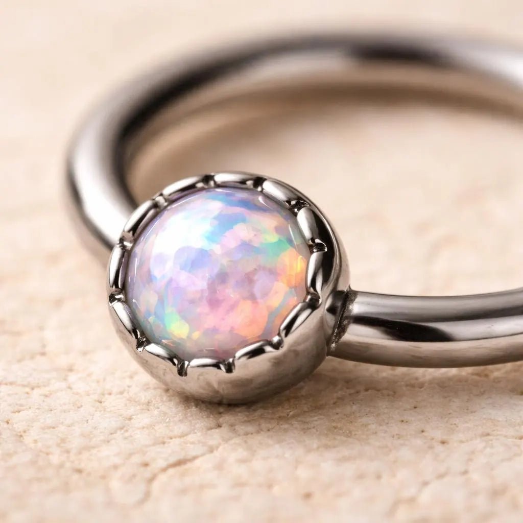 Stainless Steel Rainbow Rhinestone Captive Bead Ring Nipple Jewelry Nipple Rings Impulse Piercings