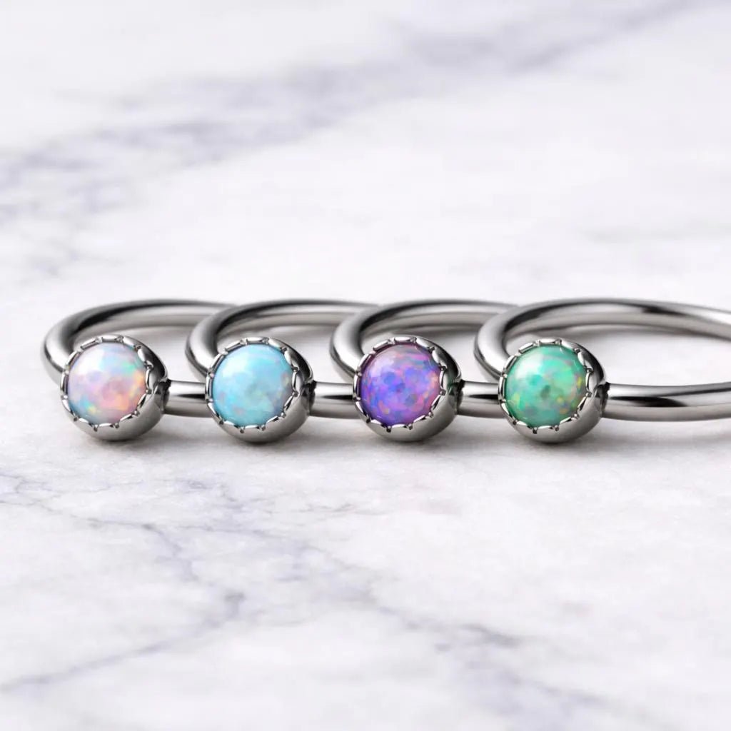 Stainless Steel Rainbow Rhinestone Captive Bead Ring Nipple Jewelry Nipple Rings Impulse Piercings