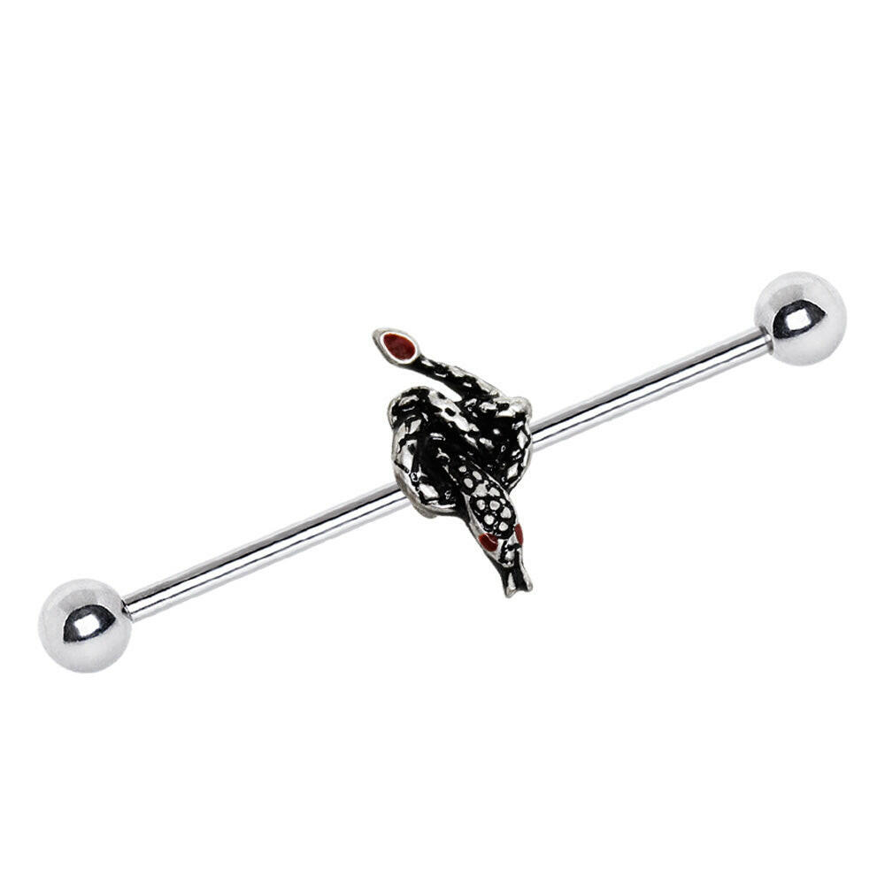 Stainless Steel Rattlesnake Industrial Barbell Industrial Barbell Impulse Piercings