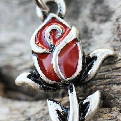 Stainless Steel Red Rose Dangle Navel Ring Navel Ring Impulse Piercings