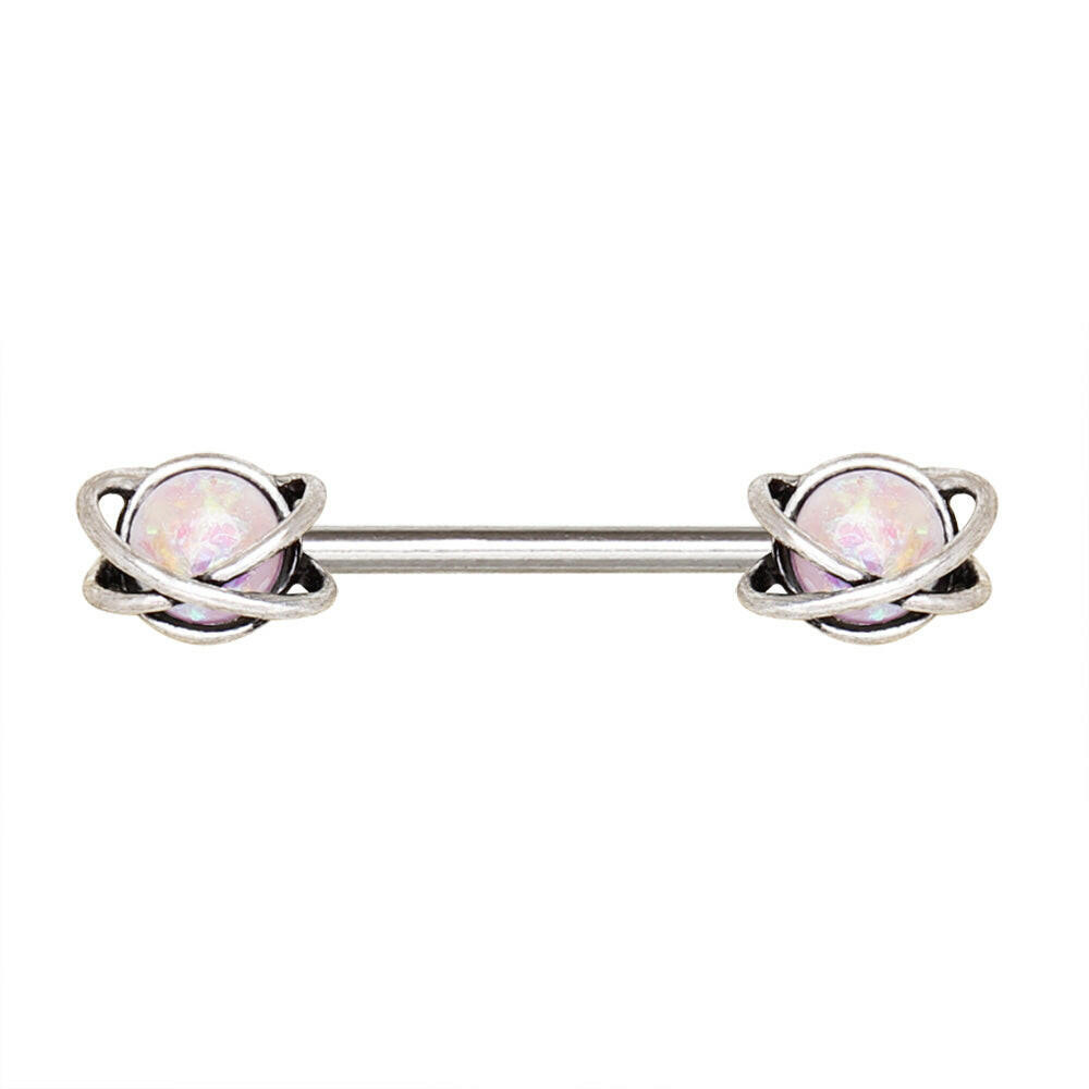 Stainless Steel Ringed Galaxy Star Nipple Bar Nipple Ring Impulse Piercings