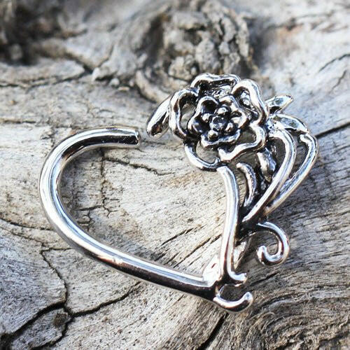 Stainless Steel Romantic Flower Annealed Cartilage Earring Captive Bead Impulse Piercings