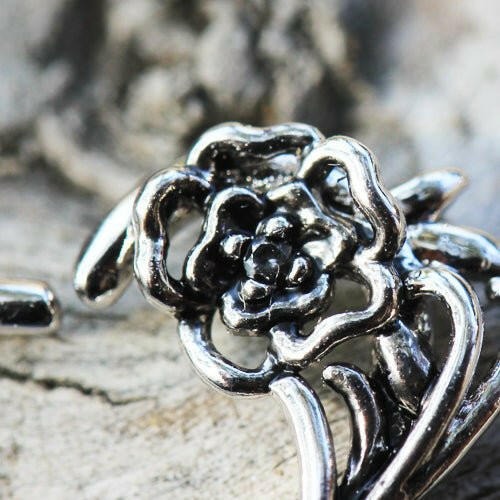 Stainless Steel Romantic Flower Annealed Cartilage Earring Captive Bead Impulse Piercings