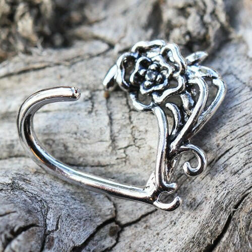 Stainless Steel Romantic Flower Annealed Cartilage Earring Captive Bead Impulse Piercings