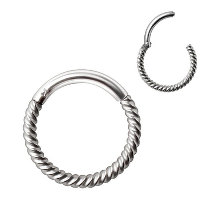 Stainless Steel Rope Design Seamless Clicker Ring Septum Ring Impulse Piercings