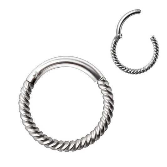 Stainless Steel Rope Design Seamless Clicker Ring Septum Ring Impulse Piercings