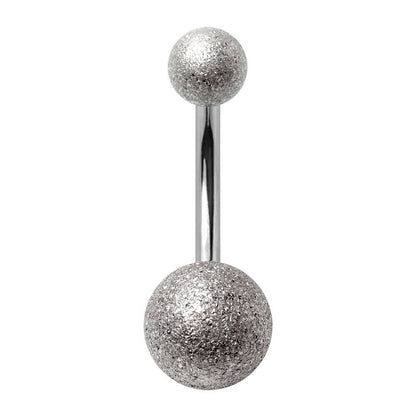 Sanded Surface Ball Navel Ring 14G Matte 316L