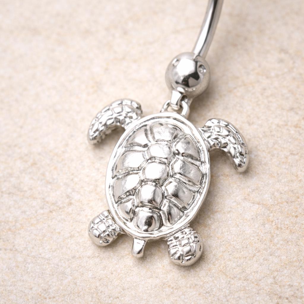 Stainless Steel Sea Turtle Navel Ring Navel Ring Skin Metals