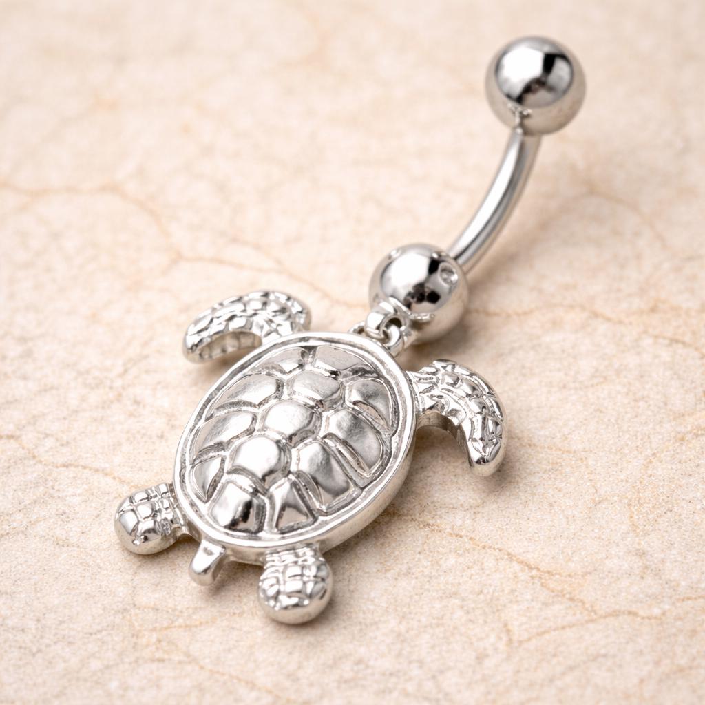 Stainless Steel Sea Turtle Navel Ring Navel Ring Skin Metals
