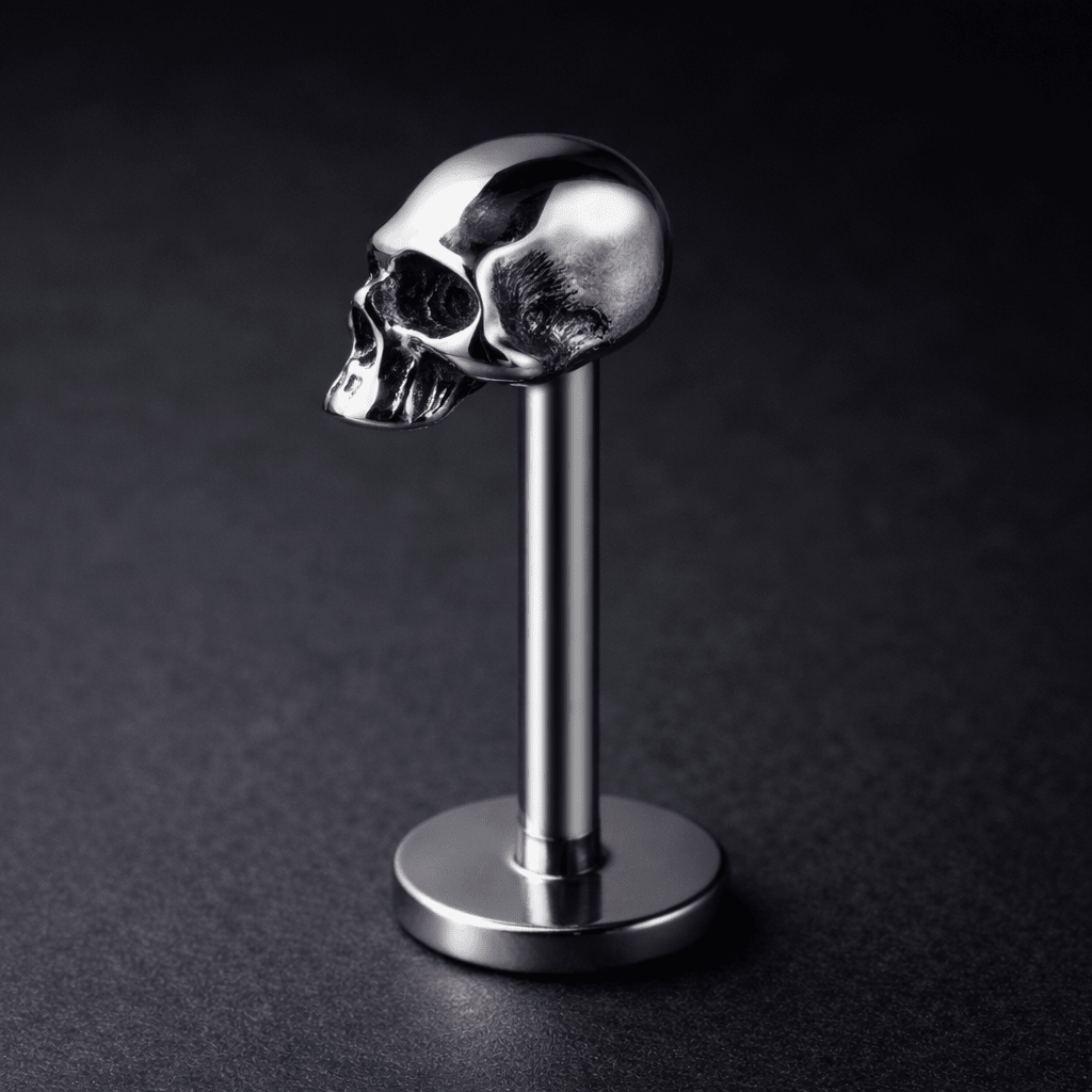 Stainless Steel Skull Push In Labret Labret Skin Metals