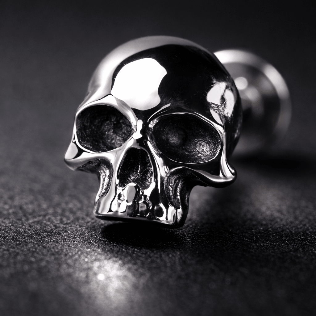 Stainless Steel Skull Push In Labret Labret Skin Metals