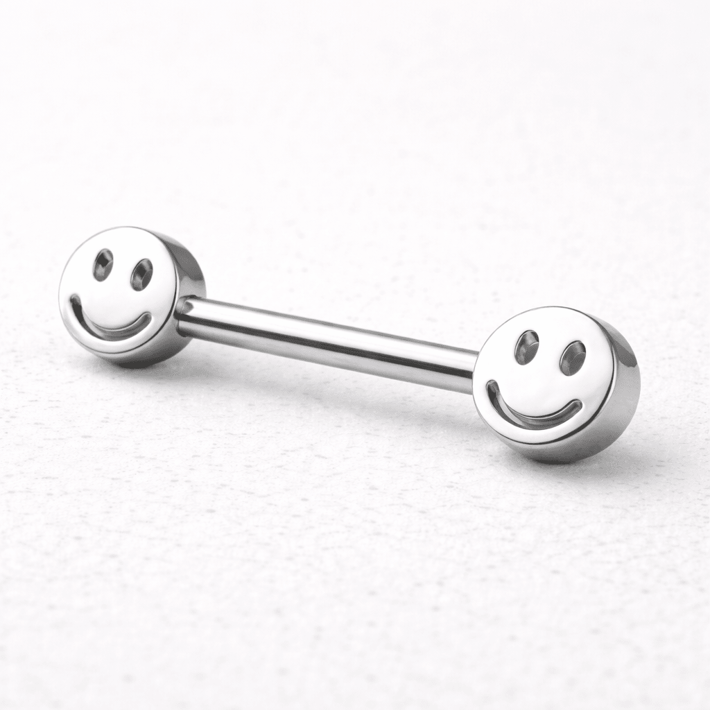 Stainless Steel Smiley Face Nipple Bar Nipple Ring Skin Metals