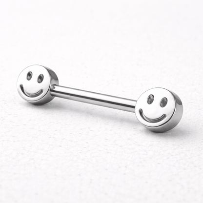 Stainless Steel Smiley Face Nipple Bar Nipple Ring Skin Metals