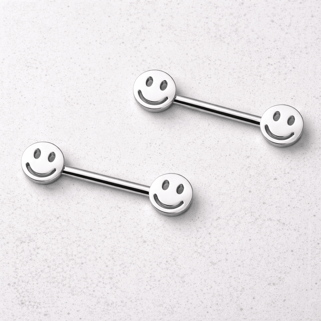 Stainless Steel Smiley Face Nipple Bar Nipple Ring Skin Metals