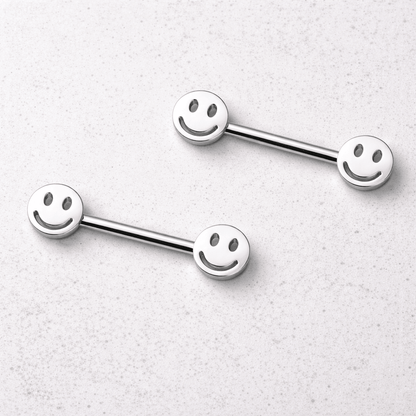 Stainless Steel Smiley Face Nipple Bar Nipple Ring Skin Metals